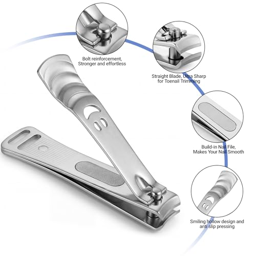 TICLIPP Ultra Sharp Nail Clippers for Thick Nails with Ergonomic Grip
