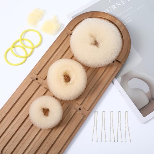 JJUNW 36-Piece Hair Bun Maker and Styling Set with Nets, Bands, and Pins