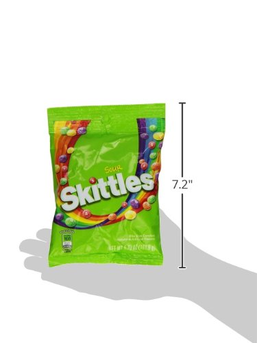 Sour Skittles Candy - 5.7 Oz Pack of 12, Tangy Gummy Fruit Chews