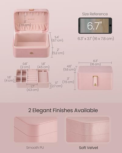 SONGMICS Travel Jewelry Organizer with Velvet Lining - GISELLA Collection