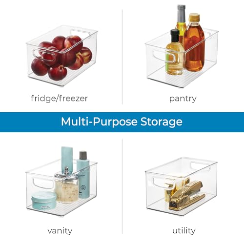 iDesign Clear Plastic Fridge Organizer Bin (Pack of 4) - 10" x 5" x 6"