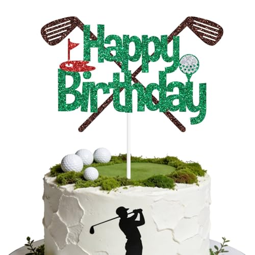 Golf Birthday Cake Topper - Happy Birthday Decor for Golf Lovers