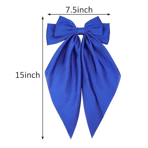 Satin Hair Bows 4PCS Long Tail Design Colorful Clips for Women