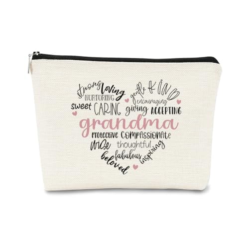 BARPERY Grandma Makeup Bag Positive Affirmations Gift for Mother's Day