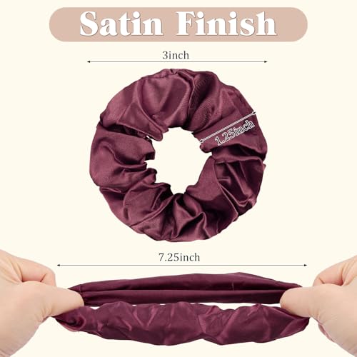 12-Piece Satin Silk Hair Scrunchies Soft Elastic Ponytail Holders