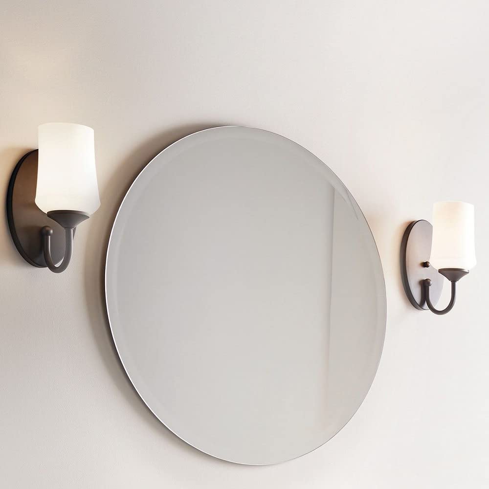 Kichler Aubrey 10.75" 1 Light Wall Sconce with Satin Etched Cased Opal in Olde Bronze®