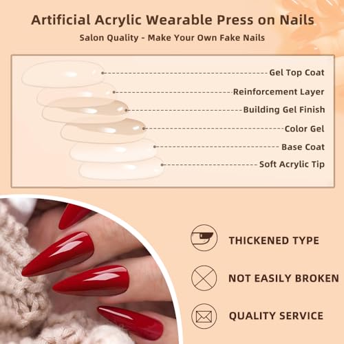 Cat's Eye Press on Nails Short Almond Fake Nails Acrylic Kit