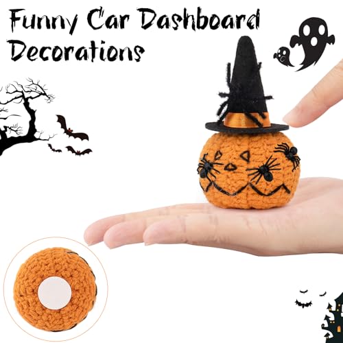 Handmade Halloween Knitted Pumpkin with Spider Hat & Sunglasses