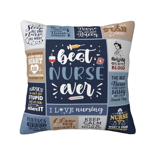 IYUBOFU Nurse Throw Pillow Cover 18x18 Inches - Appreciation Gift for Women, Graduation & Nurse Practitioner
