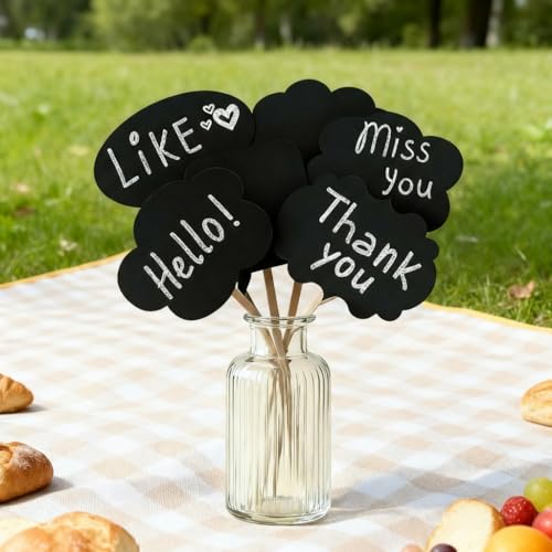 10pcs Writable Chalkboard Photo Booth Props Kit - Reusable Blank Signs