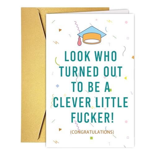 Funny Graduation Card for Him/Her - Humorous Congrats Gift