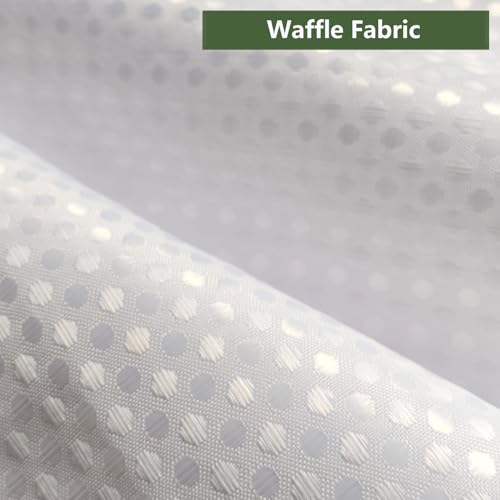 Ezcint Waffle Weave Shower Curtain, Waterproof Fabric, 72x72 Inch, White