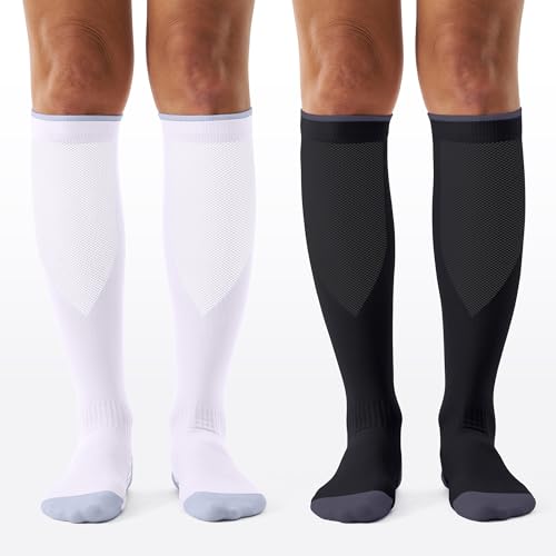 3 Pairs Compression Socks for Women and Men - 15-20mmHg Best Support for Athletic Running Cycling