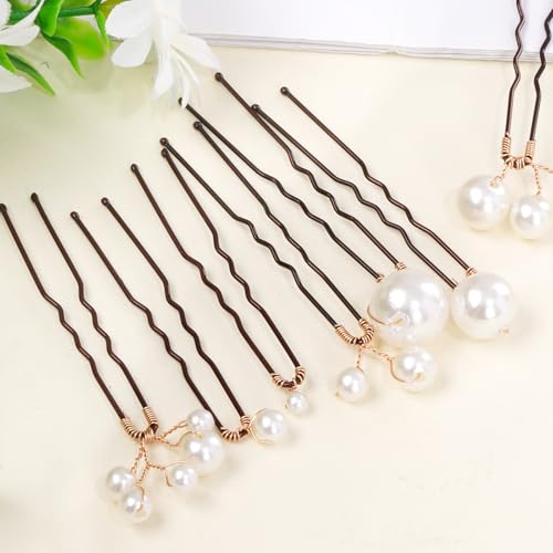 12 Pcs Pearl Wedding Hair Pins U Shape Bridal Hair Accessories