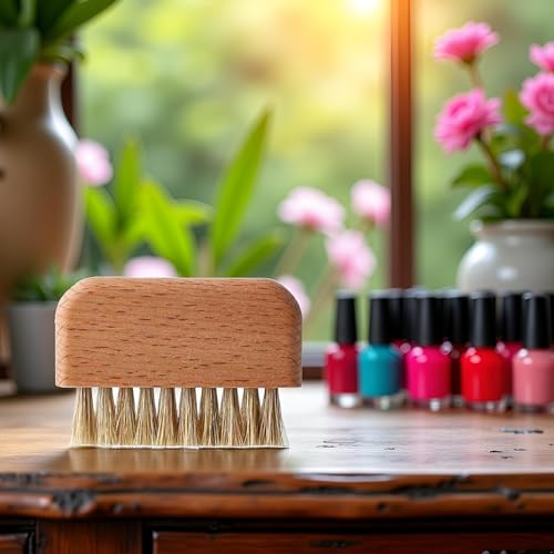 Natural Wooden Nail Brush Beech Wood Hand and Fingernail Scrub Brush