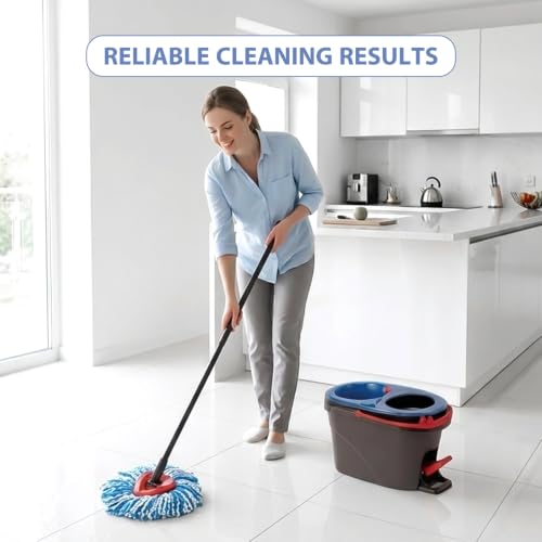 Mop Head Replacement Set for 2-Tank Spin Mop - 4 Refills & Base Cover
