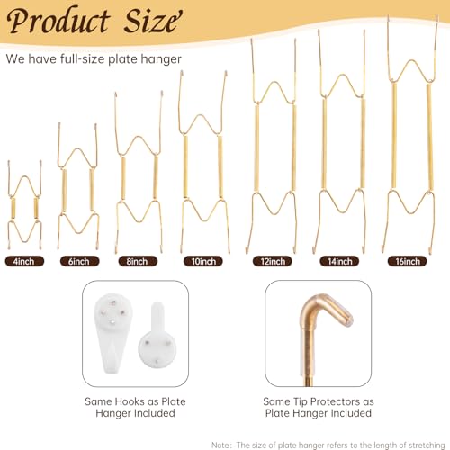 Litray 4-5 Inch Gold Plate Wall Plate Hangers – Pack of 2 for Art & Decorative Plates