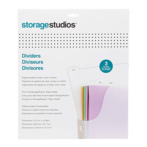 Storage Studios 3-Pack Tabbed Dividers with Labels, 12.25 x 12.88 Inches