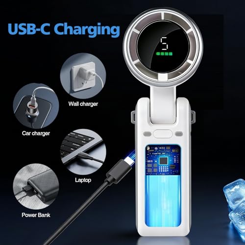 IGRARK Portable Handheld Turbo Fan - White, 3-in-1 Adjustable Cooling