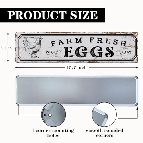 Rustic Farmhouse Chicken Coop Metal Sign - Color 01, 15.7-inch Farm Decor