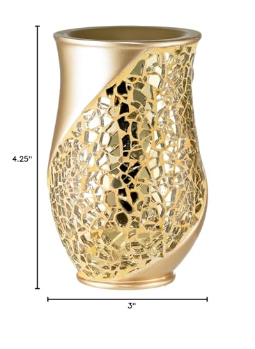 Champagne Sinatra Bathroom Tumbler - 6"W x 3"L (Pack of 1)
