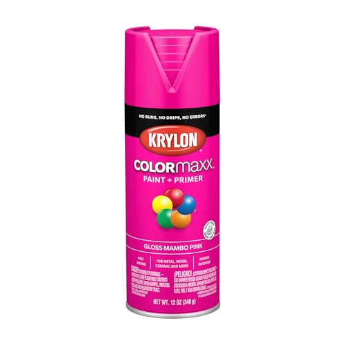 Krylon ColorMaxx Mambo Pink Gloss Spray Paint & Primer 12oz - Indoor & Outdoor Use