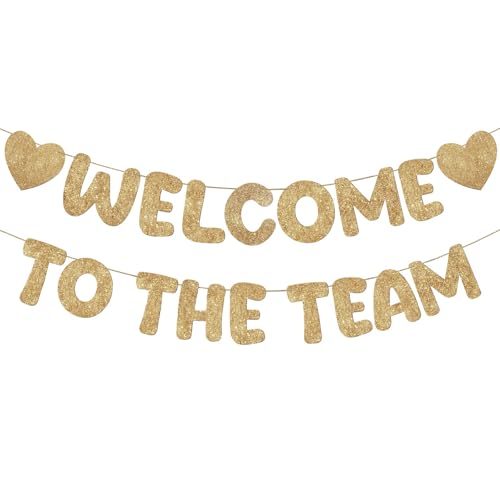 Fulmoon Champagne Gold Welcome to The Team Banner – Prestrung Party Decoration