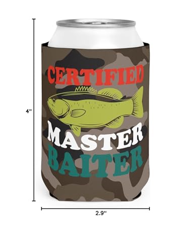 Certified Master Baiter Can Sleeve | Funny Collapsible Cooler for Beer & Soda
