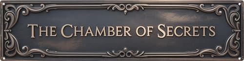 Chamber of Secrets Metal Sign | Literary Wall Decor 4x16in
