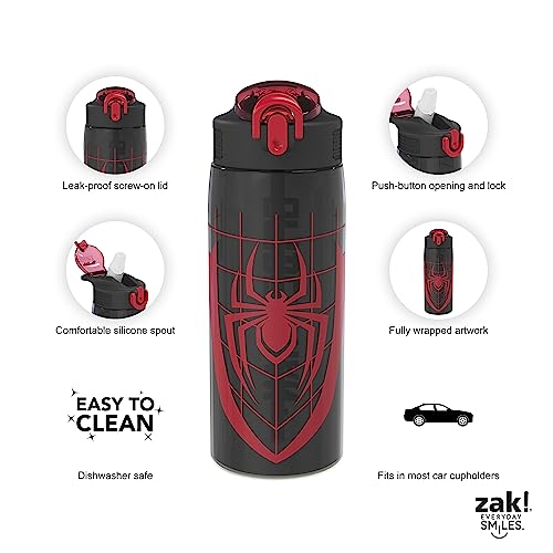 Zak Designs Spider-Man 25oz Leak-Proof Kids Water Bottle with Straw