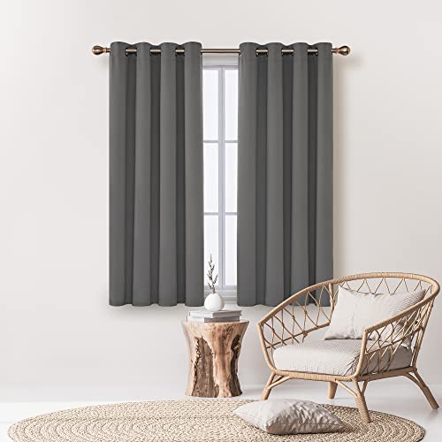 Deconovo Blackout Curtain Panel, Light Grey, 52"W x 63"L, Thermal Insulated