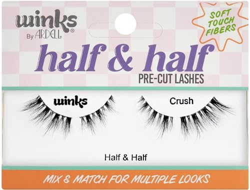 Ardell Winks Pre-Cut Half Eyelashes - Wispy Cat Eye False Lashes 1 Pack