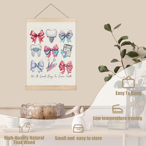 Coquette Pink Bow Dental Office Wall Art Poster - 12x16 Inch Canvas