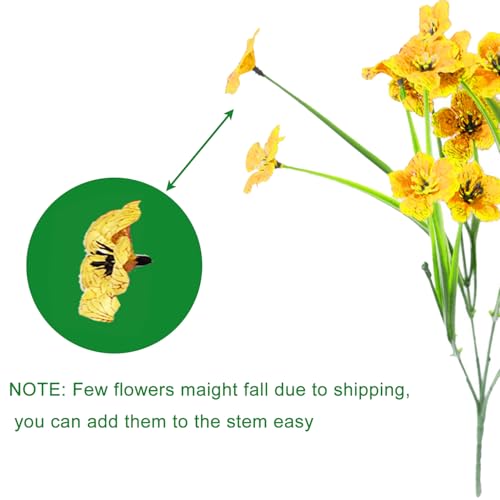 7Queen 6-Bundle Artificial Flowers, Realistic Plastic Faux Floral Arrangements
