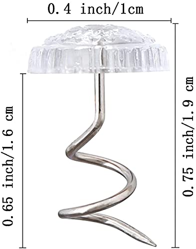 Akstore 20 Pcs Bed Skirt Twist Pins - Clear Head Upholstery Holders