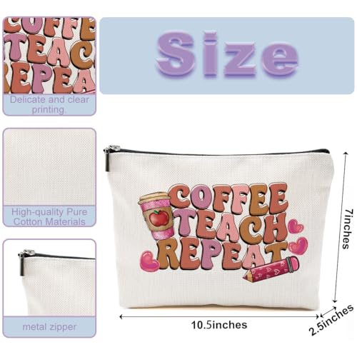 Teacher Appreciation Makeup Bag - Canvas Travel Toiletry Pouch Gift