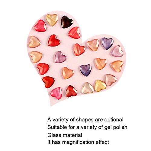 Dioche Transparent Nail Art Display Card - 50 Pcs Heart Shape