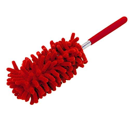 SEIWEI Extendable Microfiber Hand Duster - 63cm Telescopic Brush (Red)