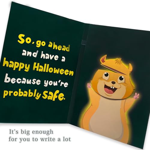 Funny Halloween Card with Sound and Shaking Head Motion Chipmunk
