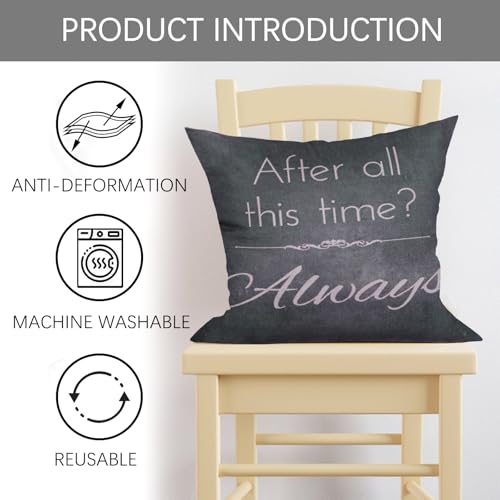 Always Motivational Throw Pillow Cover Retro Cotton Linen 16x16