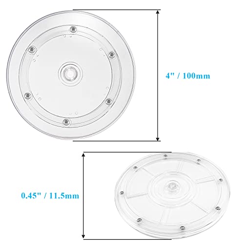 Jersvimc 4 Inch Transparent Acrylic Turntable Platter - 2 Pcs
