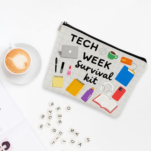Theatre Tech Week Canvas Makeup Bag - Durable Travel Cosmetic Pouch