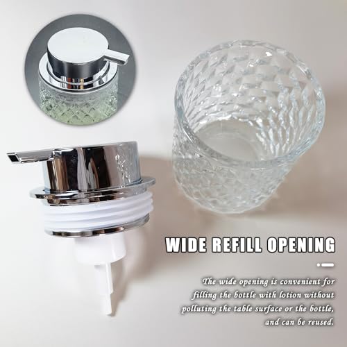 Glass Foaming Soap Dispenser with Silver Pump - Refillable