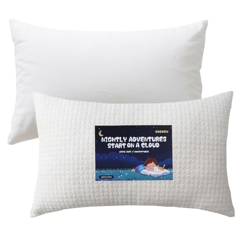 Toddler Pillow 13x18 Inch with Washable Cover for Ages 2-5