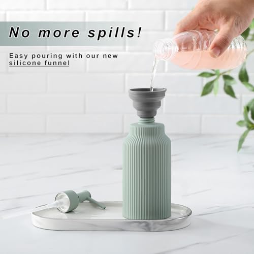 Green Ceramic Soap Dispenser - 14oz Soft Touch Lotion Pump