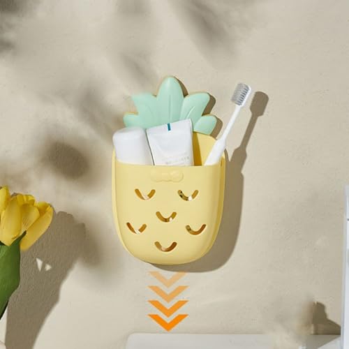 Pineapple Wall-Mounted Toothbrush Holder and Bathroom Organizer