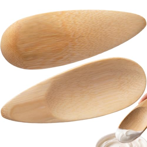 Lekgavd 2 Pcs Bamboo Deodorant Cream Applicators and Makeup Spatulas