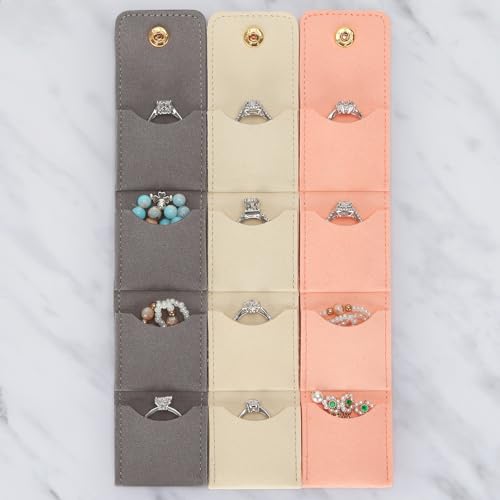 KUKUVR Mini Travel Jewelry Organizer Bag - Compact 4 Compartment