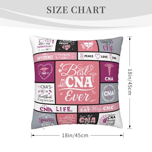 CNA Gifts for Women - 18" x 18" Pink Throw Pillow Cover