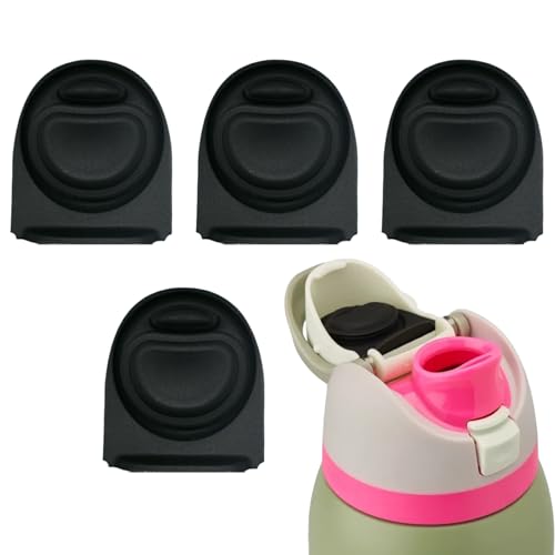 4pcs Replacement Stopper for Owala FreeSip 24oz 32oz, Silicone Water Bottle Lid Stopper Compatible with Owala 19/24/32/40oz Leak Proof Silicone Bottle Cap Gasket Parts Accessories (Black)
